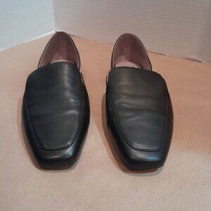 DELTAN Women's Black Leather Slip on Top Loafer's Size 9.5M